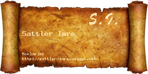 Sattler Imre névjegykártya